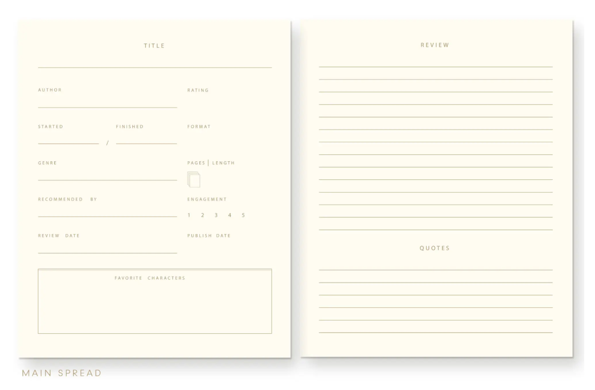 Green Striped Book Log Journal