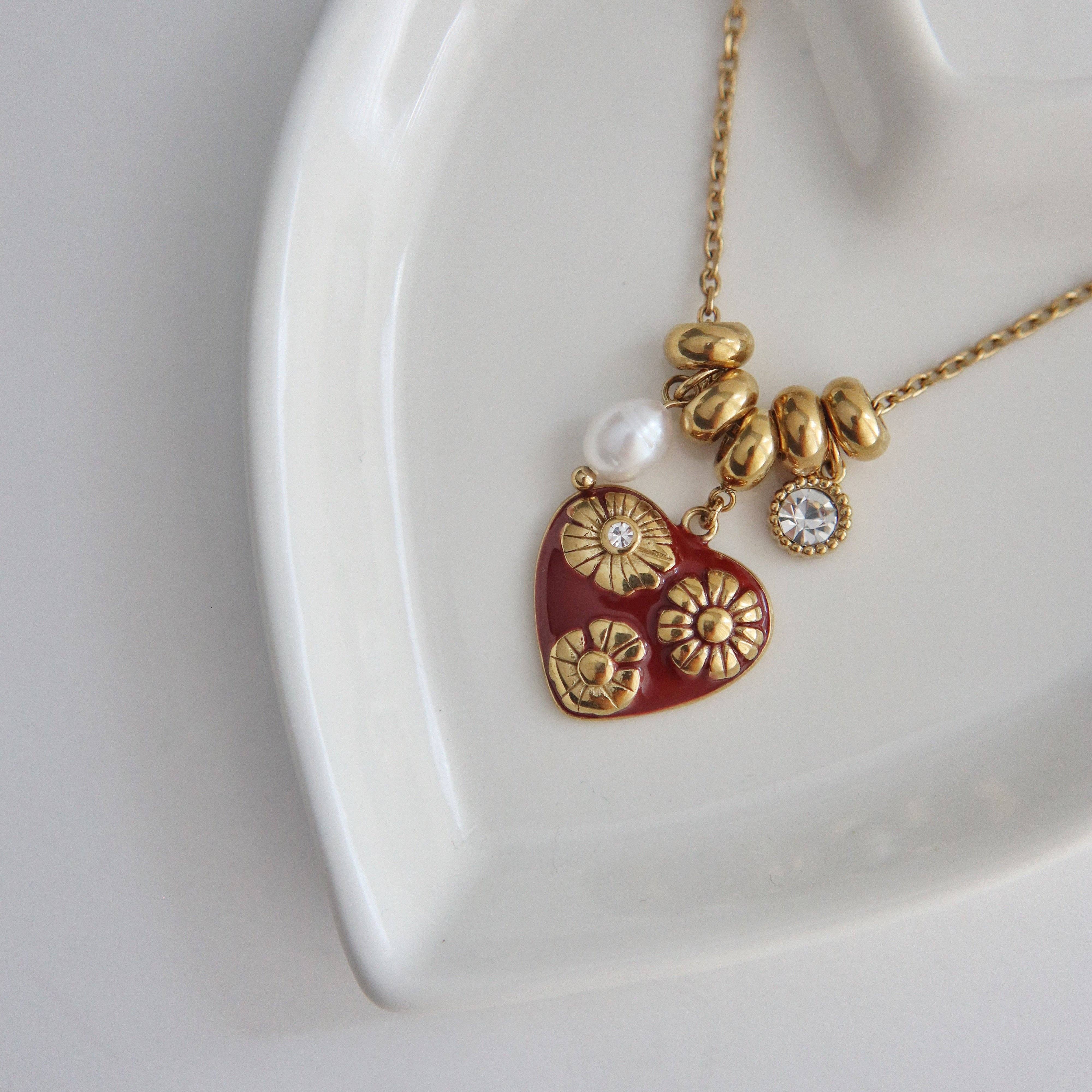 Blooming Heart Charm Necklace